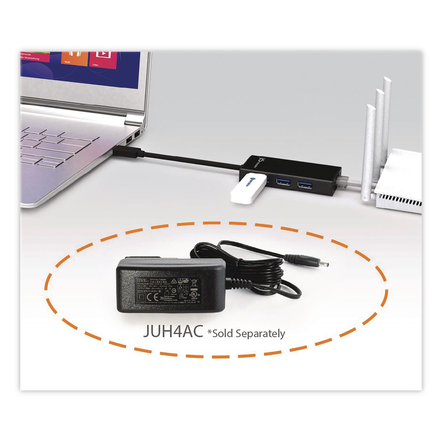 3-Port USB 3.0 Hub, Black
