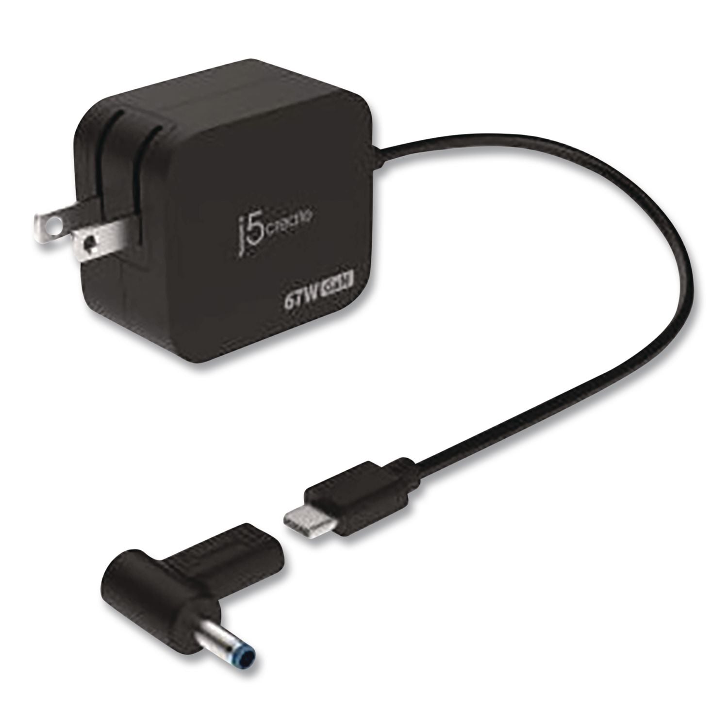 Gan 67 W USB-C Mini Charger With 4.5 Mm Converter, Black