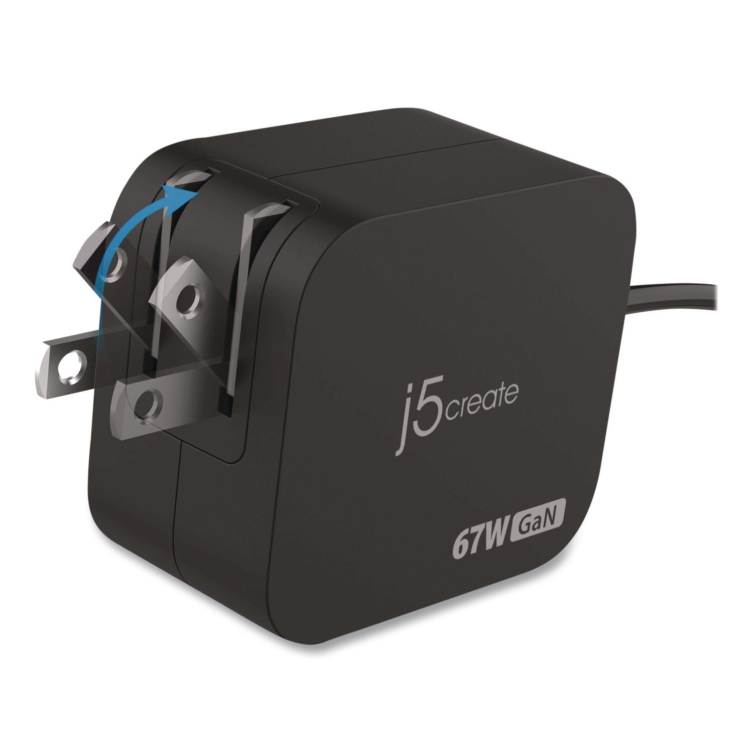 Gan 67 W USB-C Mini Charger With 4.5 Mm Converter, Black