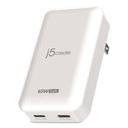 65 W USB-C Two-Port Gan PD Charger, White