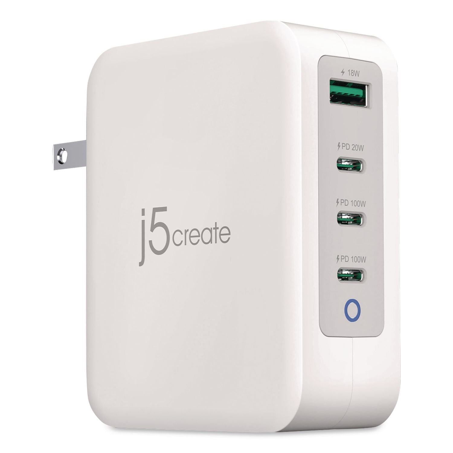 130 W Gan 4-Port Charger, White