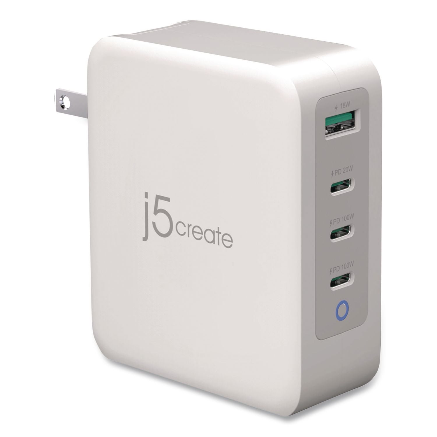 130 W Gan 4-Port Charger, White
