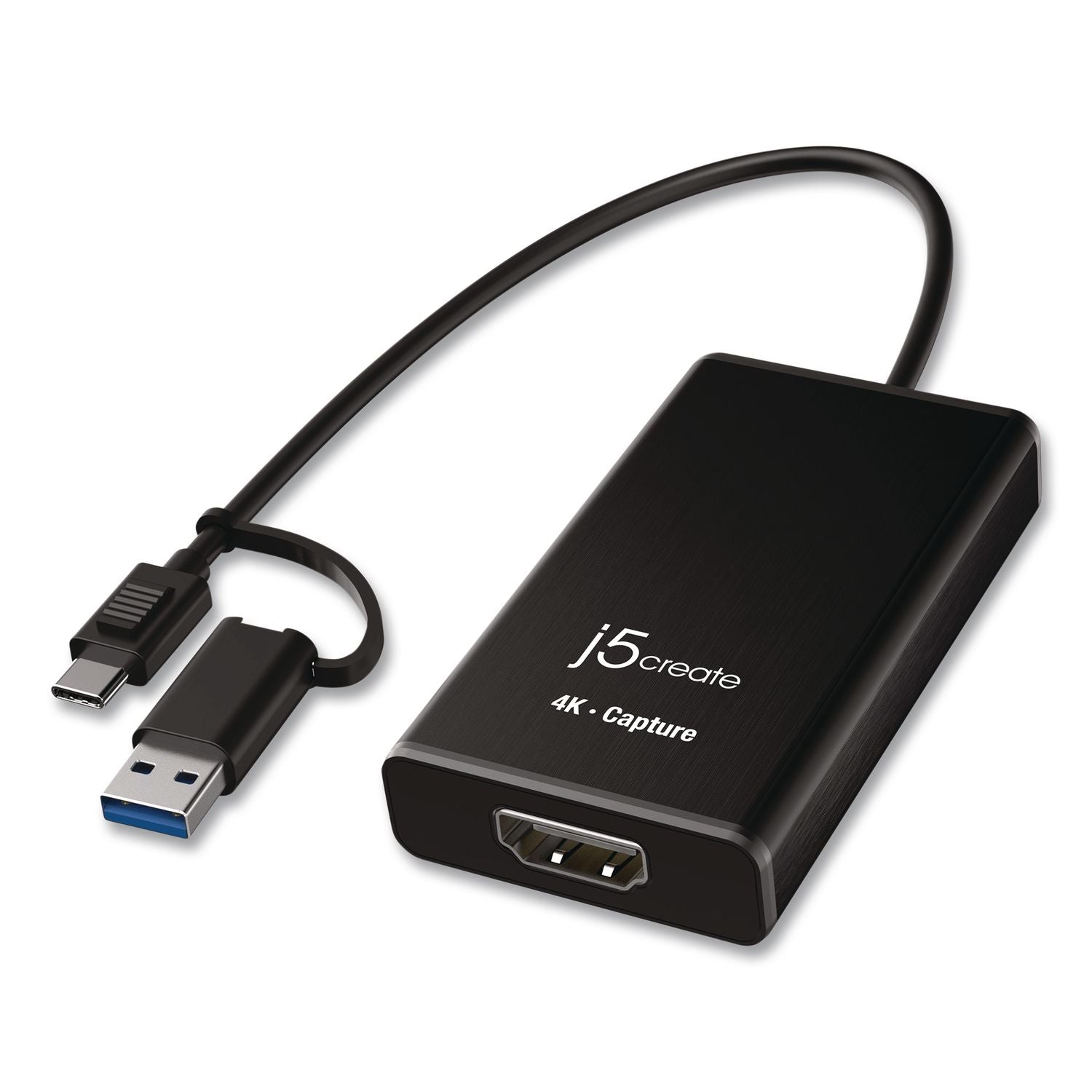 USB-C To HDMI Video Adapter, HDMI/USB-A/USB-C, 7.87", Black