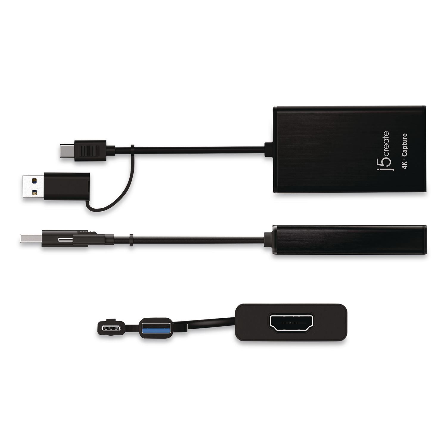 USB-C To HDMI Video Adapter, HDMI/USB-A/USB-C, 7.87", Black