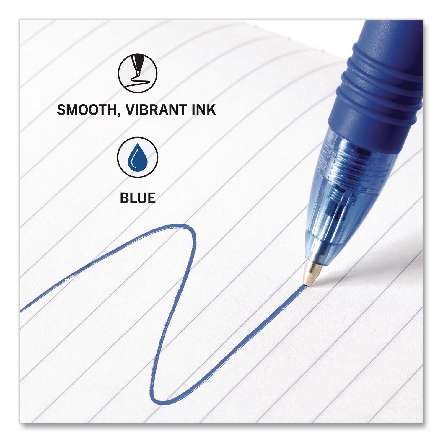 Z-Grip Ballpoint Pen, Retractable, Medium 1 Mm, Blue Ink And Barrel, 24/Pack