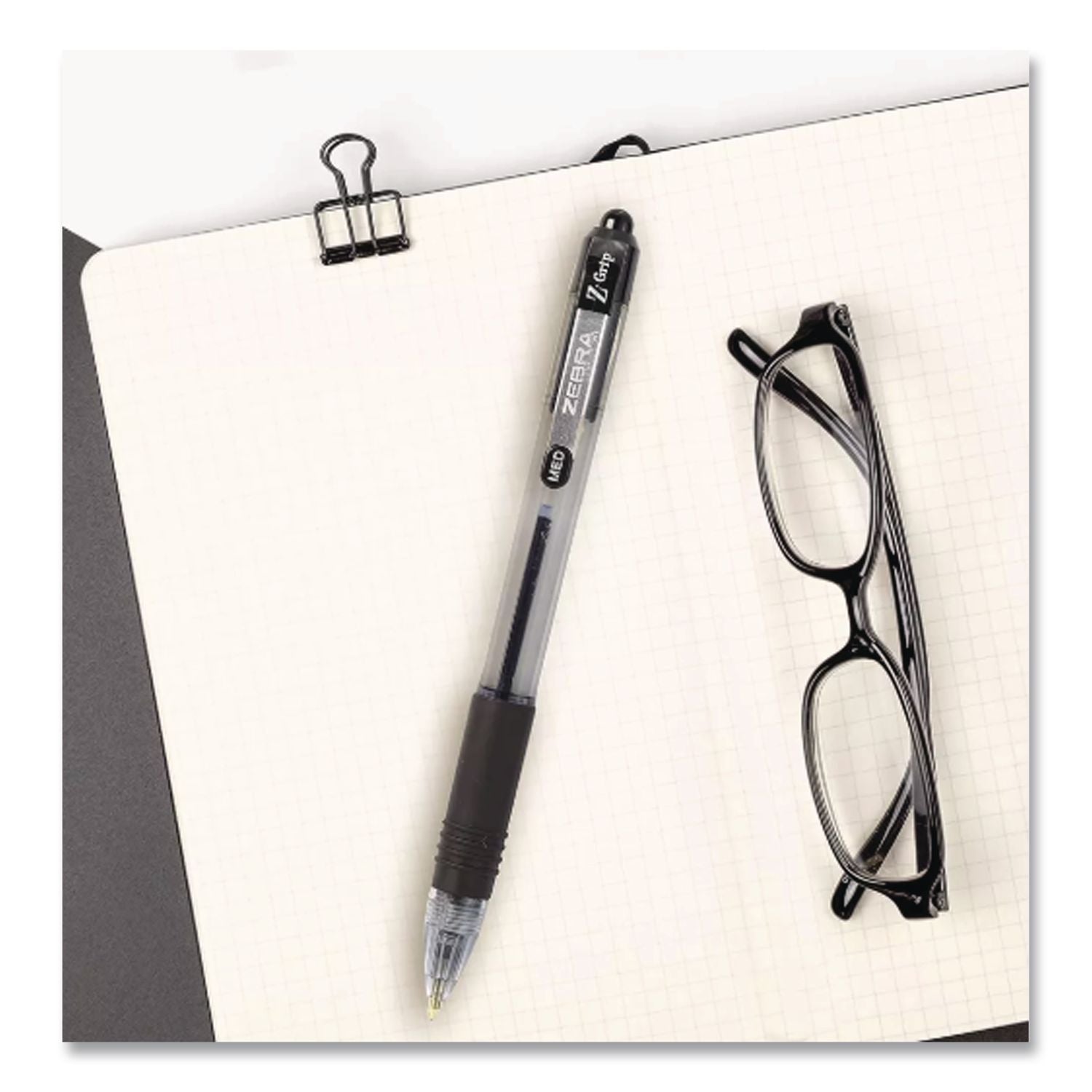 Z-Grip Ballpoint Pen, Retractable, Medium 1 Mm, Black Ink And Barrel, 48/Pack