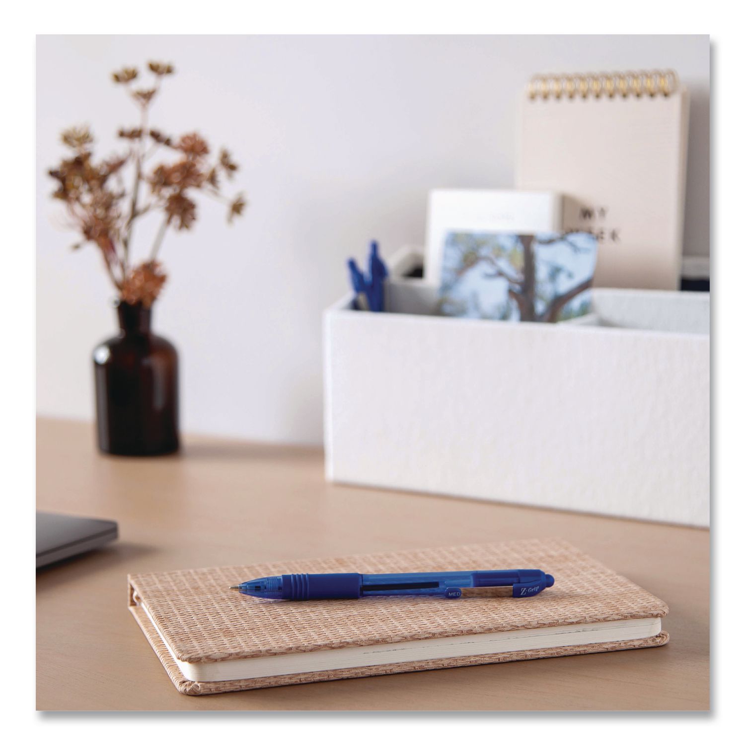 Z-Grip Ballpoint Pen, Retractable, Medium 1 Mm, Blue Ink And Barrel, 48/Pack