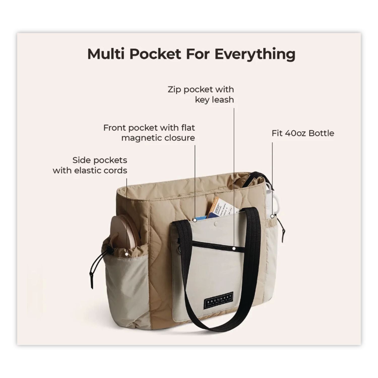 Vega Tote Bag, Fits Devices Up To 15.6", 6 X 15.7 X 14, Grullo