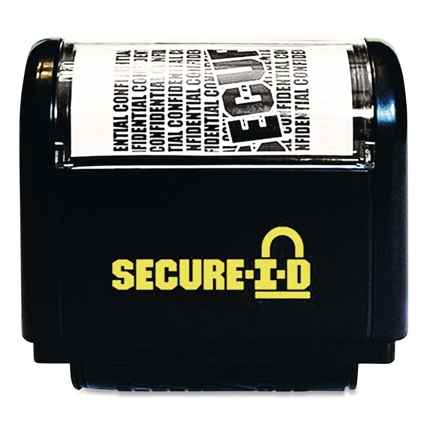 Secure I-D Confidential Roller Stamp, Obscures Area 1.5"W X Adjustable Length, Black Ink