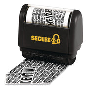 Secure I-D Confidential Roller Stamp, Obscures Area 1.5"W X Adjustable Length, Black Ink