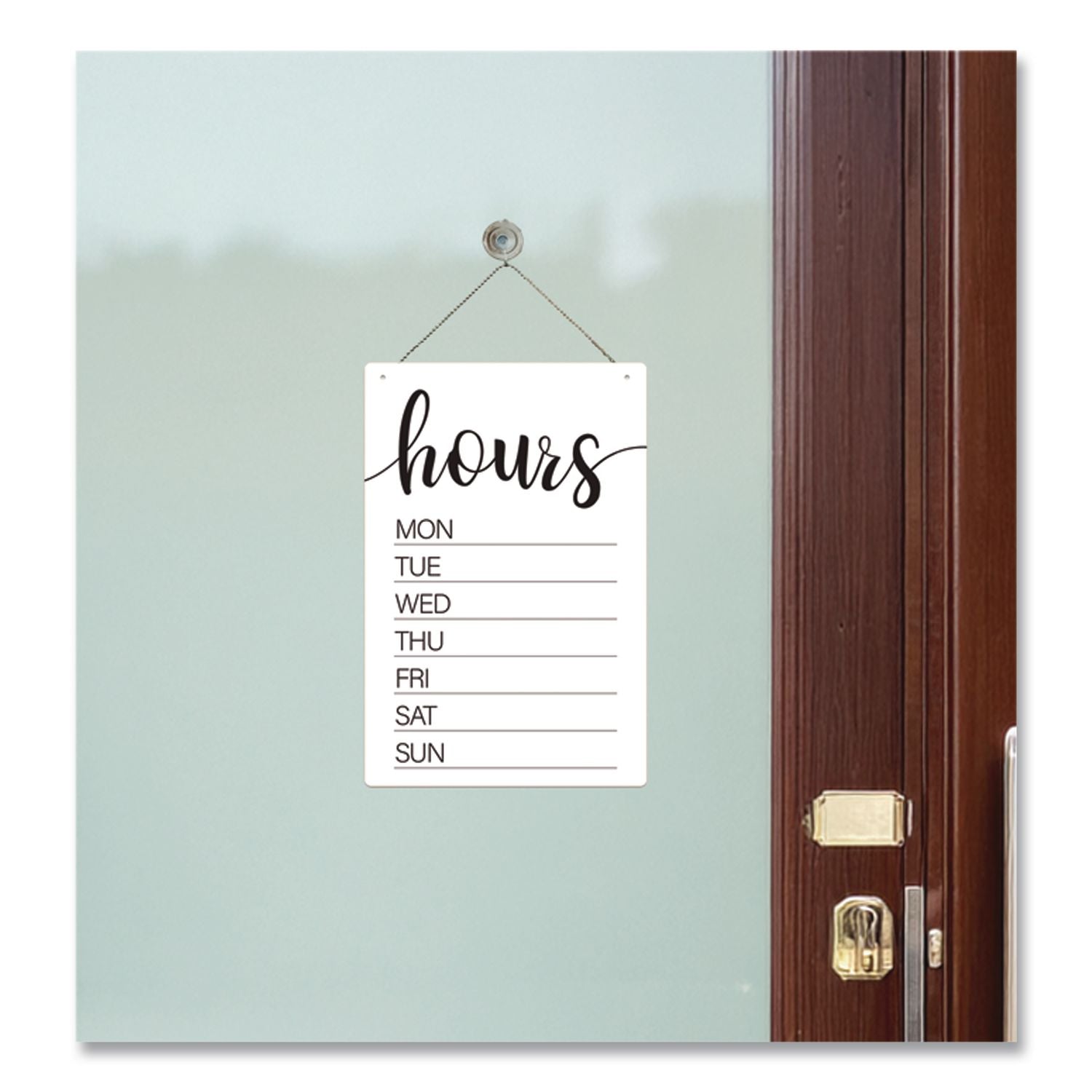 Dry Erase Business Hours Spa Style Sign, White 8 X 12 Surface