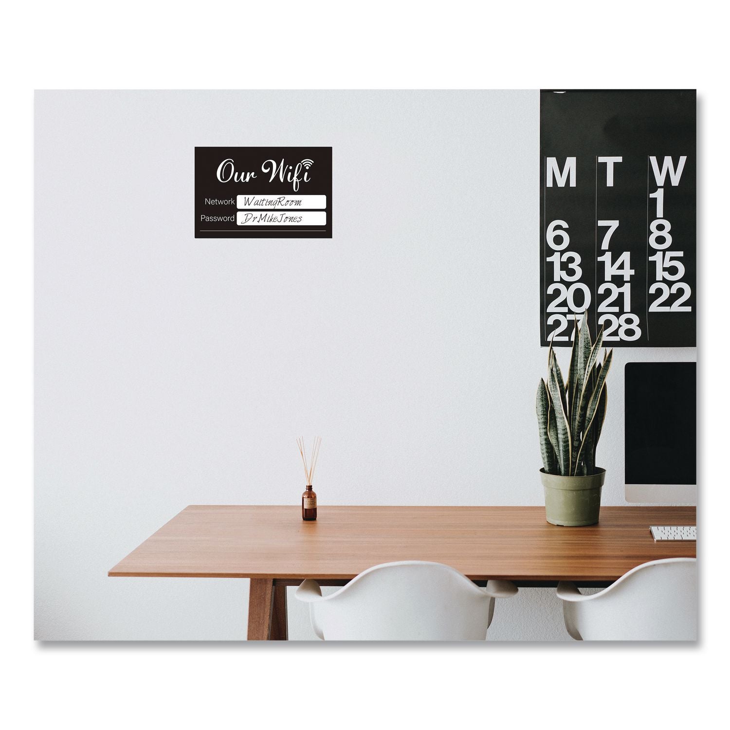 Wi-Fi Password Indoor Sign, 6 X 4, Black/White
