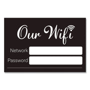 Wi-Fi Password Indoor Sign, 6 X 4, Black/White