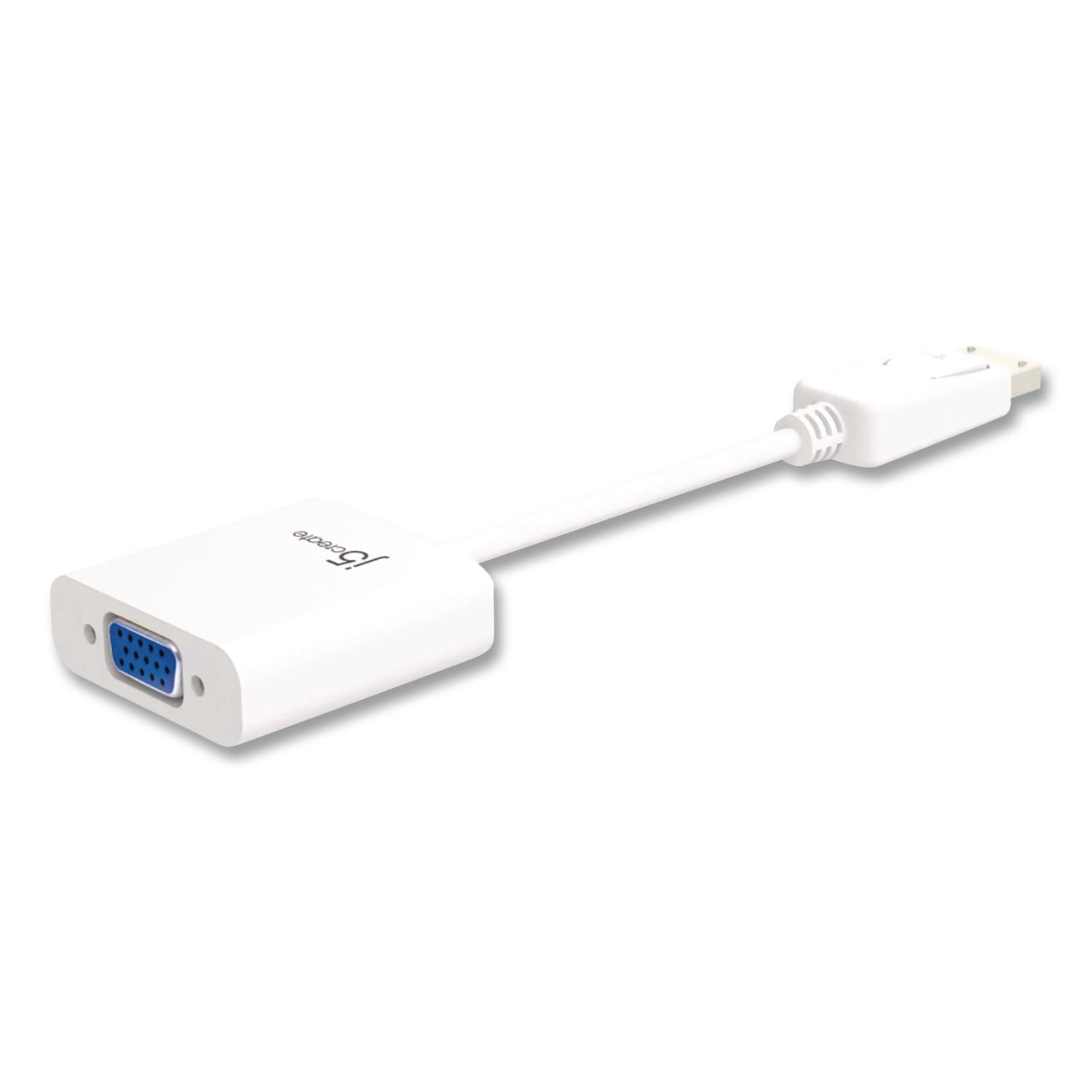 Displayport To VGA Video Adapter, DVI/HDMI/VGA, 3.54", White