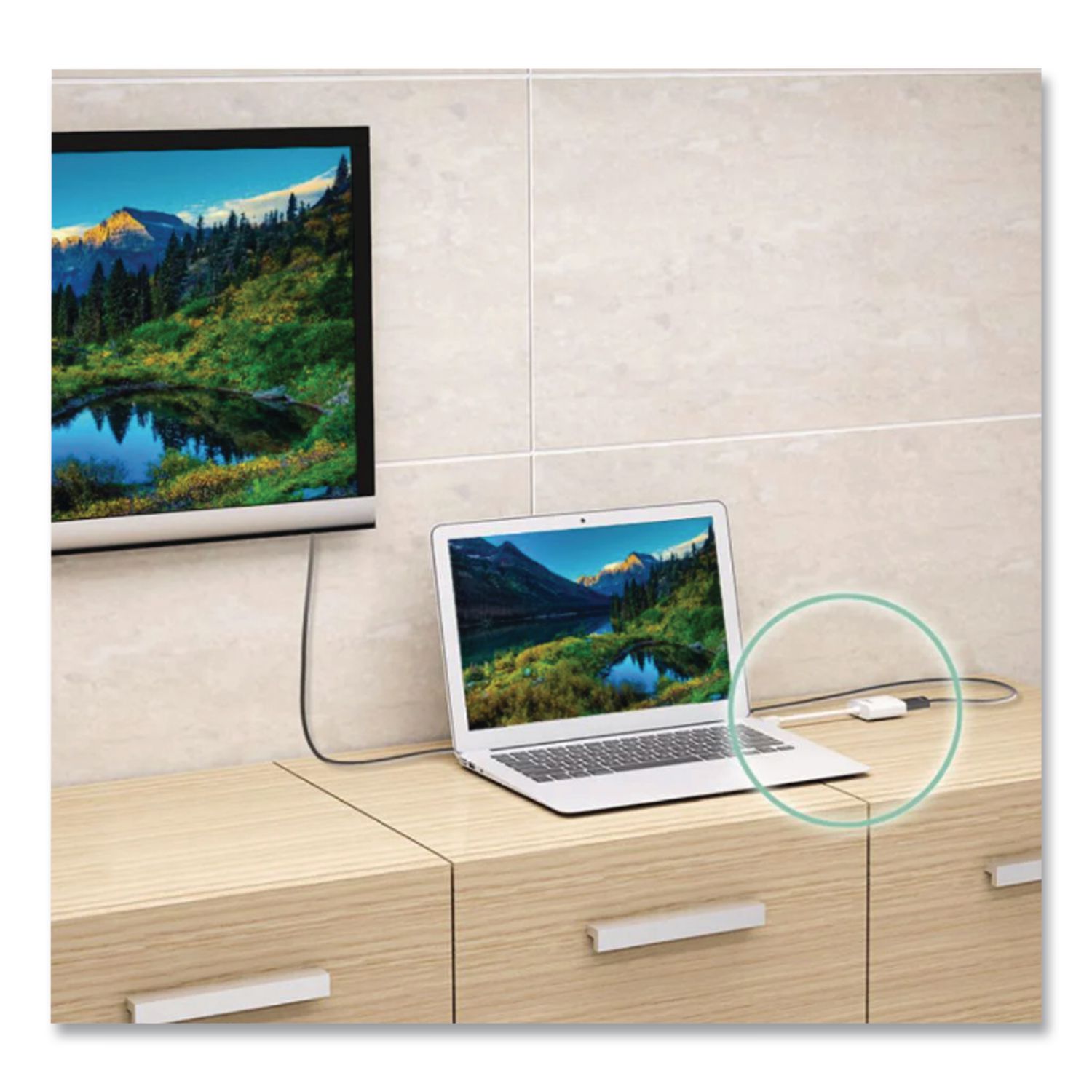 Displayport To VGA Video Adapter, DVI/HDMI/VGA, 3.54", White