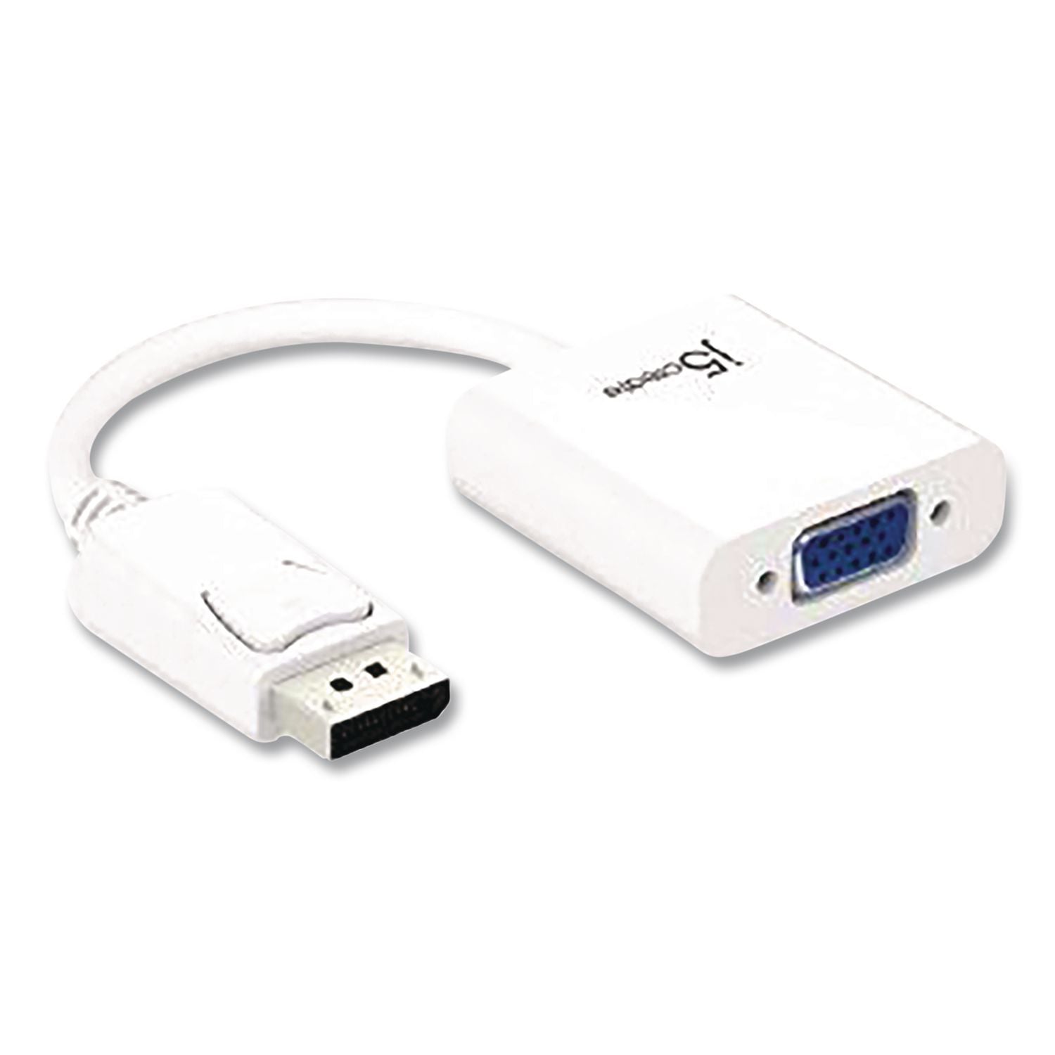 Displayport To VGA Video Adapter, DVI/HDMI/VGA, 3.54", White