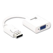 Displayport To VGA Video Adapter, DVI/HDMI/VGA, 3.54", White