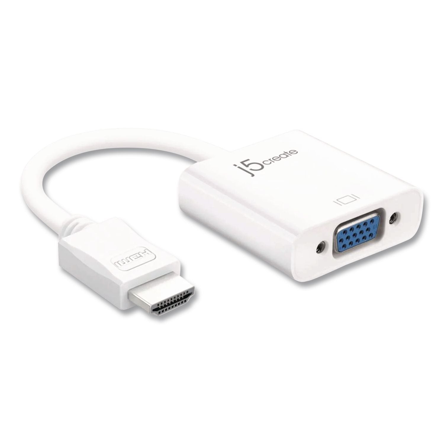 HDMI To VGA Audio/Video Adapter, HDMI/VGA, 1.8", White