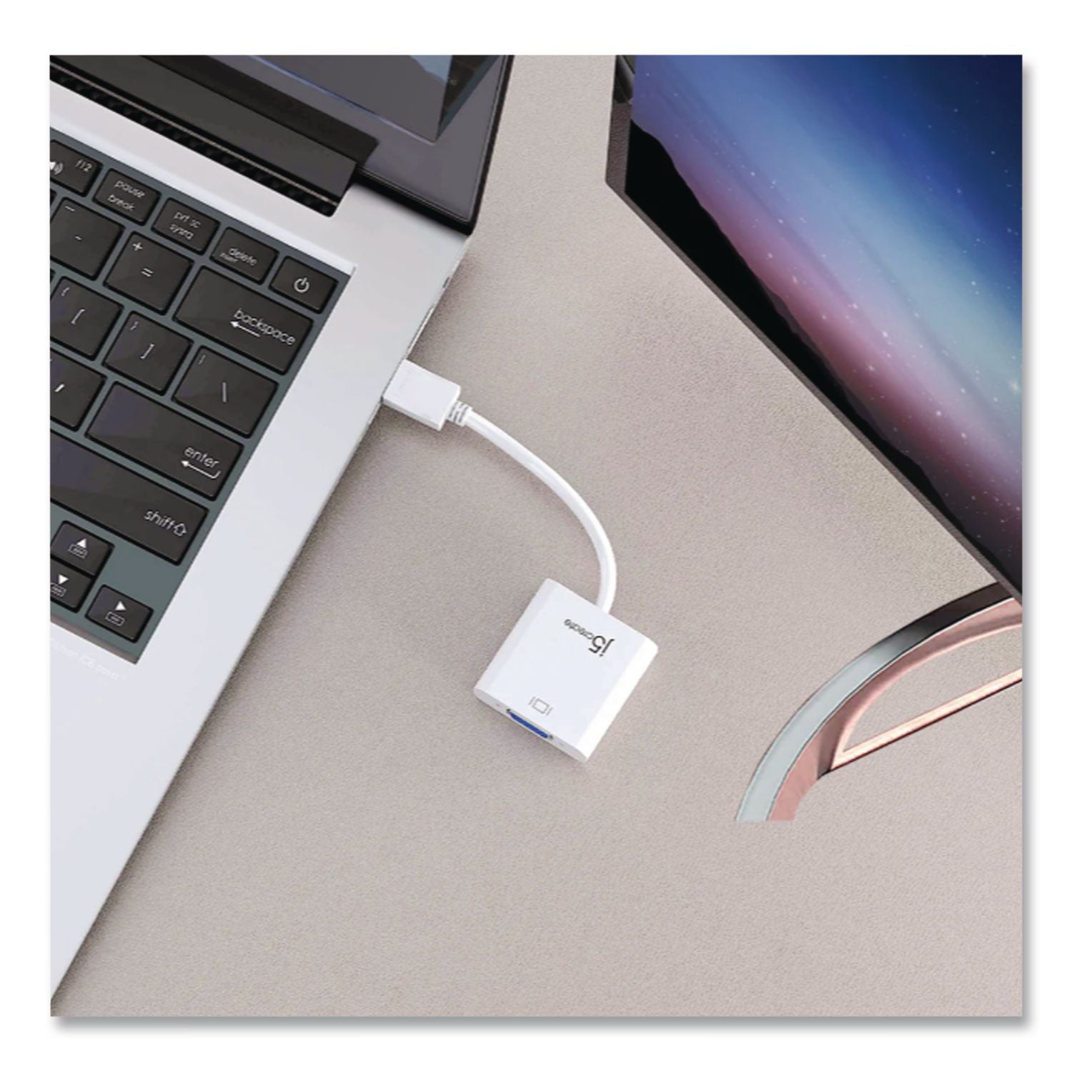 HDMI To VGA Audio/Video Adapter, HDMI/VGA, 1.8", White