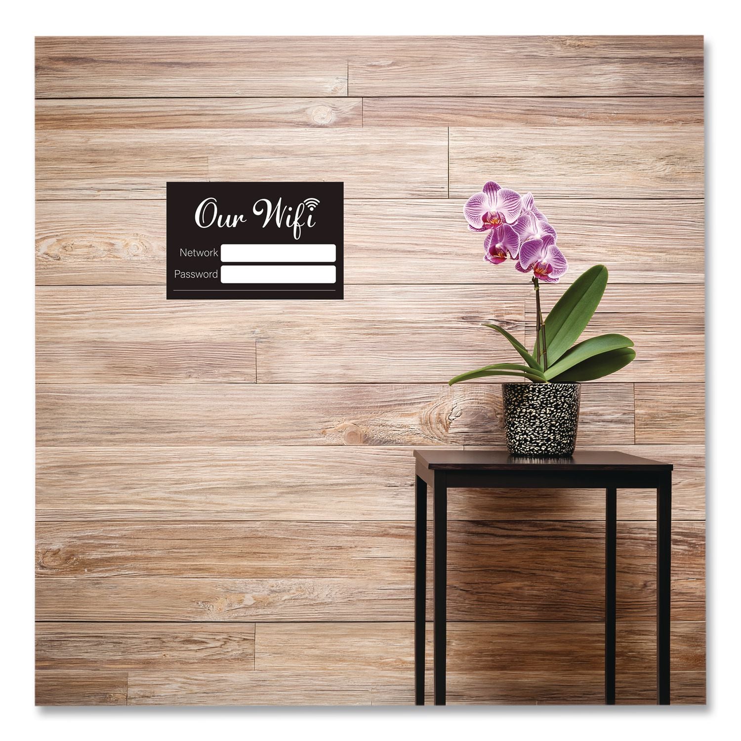 Wi-Fi Password Indoor Sign, 6 X 4, Black/White