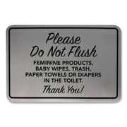 Please Do Not Flush Brushed Metal Sign, 6 X 4, Silver Face