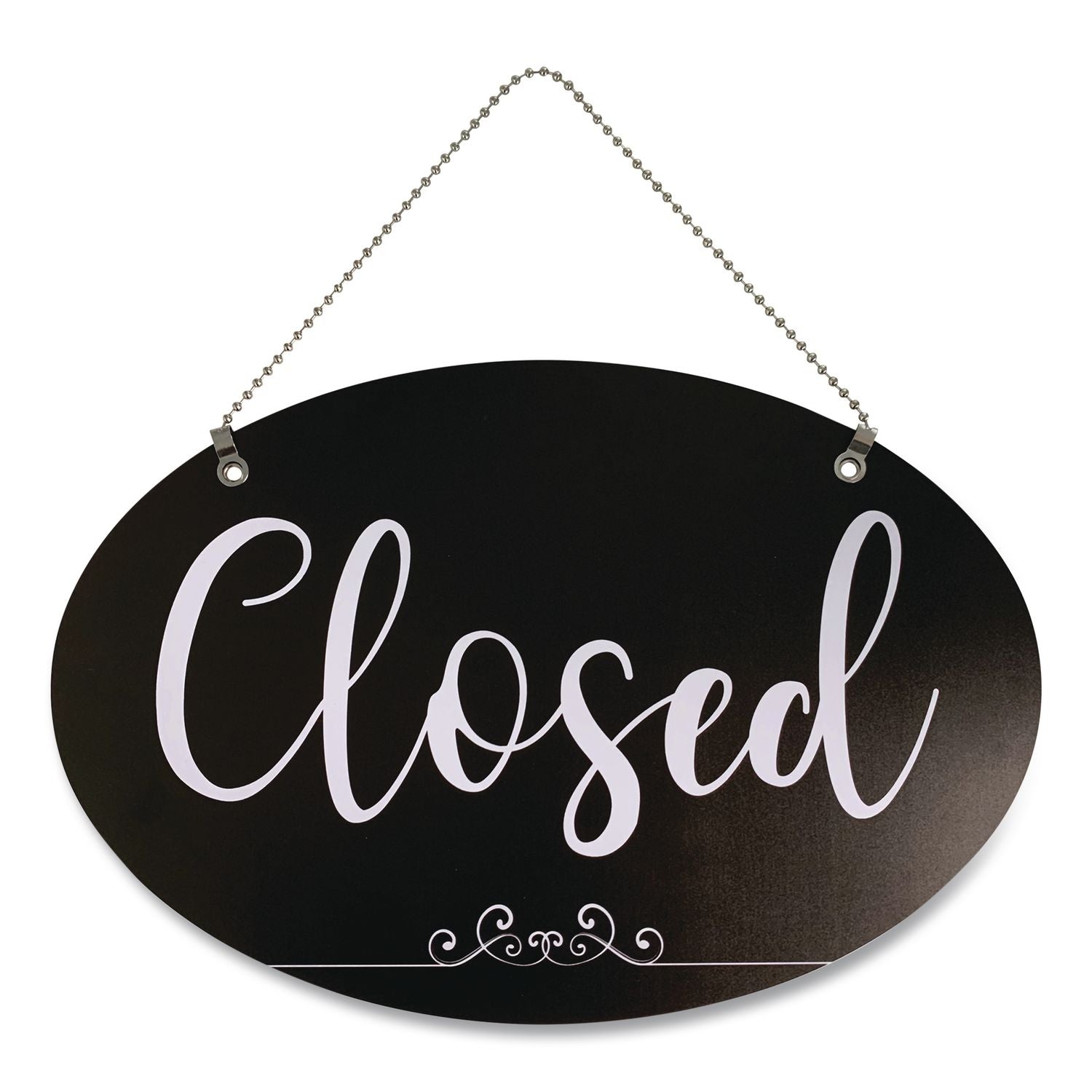 Open/Close Spa Style Indoor Sign, 12 X 8, Black/White