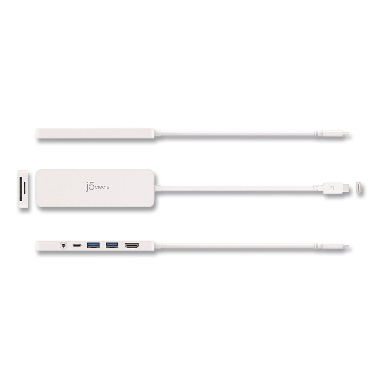 Multi-Port Hub For USB-C Enabled Laptops, 4-Port, White