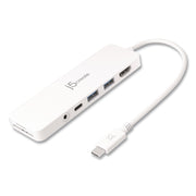 Multi-Port Hub For USB-C Enabled Laptops, 4-Port, White