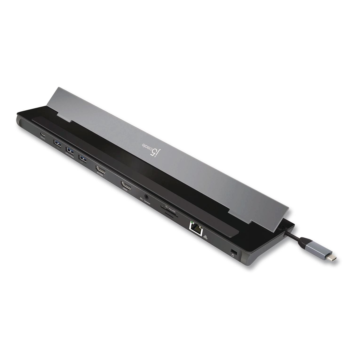 Dual-Display Docking Station, 2 Hdmi/Usb-A/Usb-C/Rj45/Sd/Microsd/3.5 Mm Audio, Black