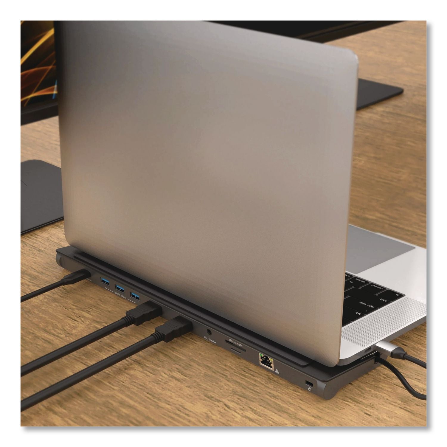Dual-Display Docking Station, 2 Hdmi/Usb-A/Usb-C/Rj45/Sd/Microsd/3.5 Mm Audio, Black