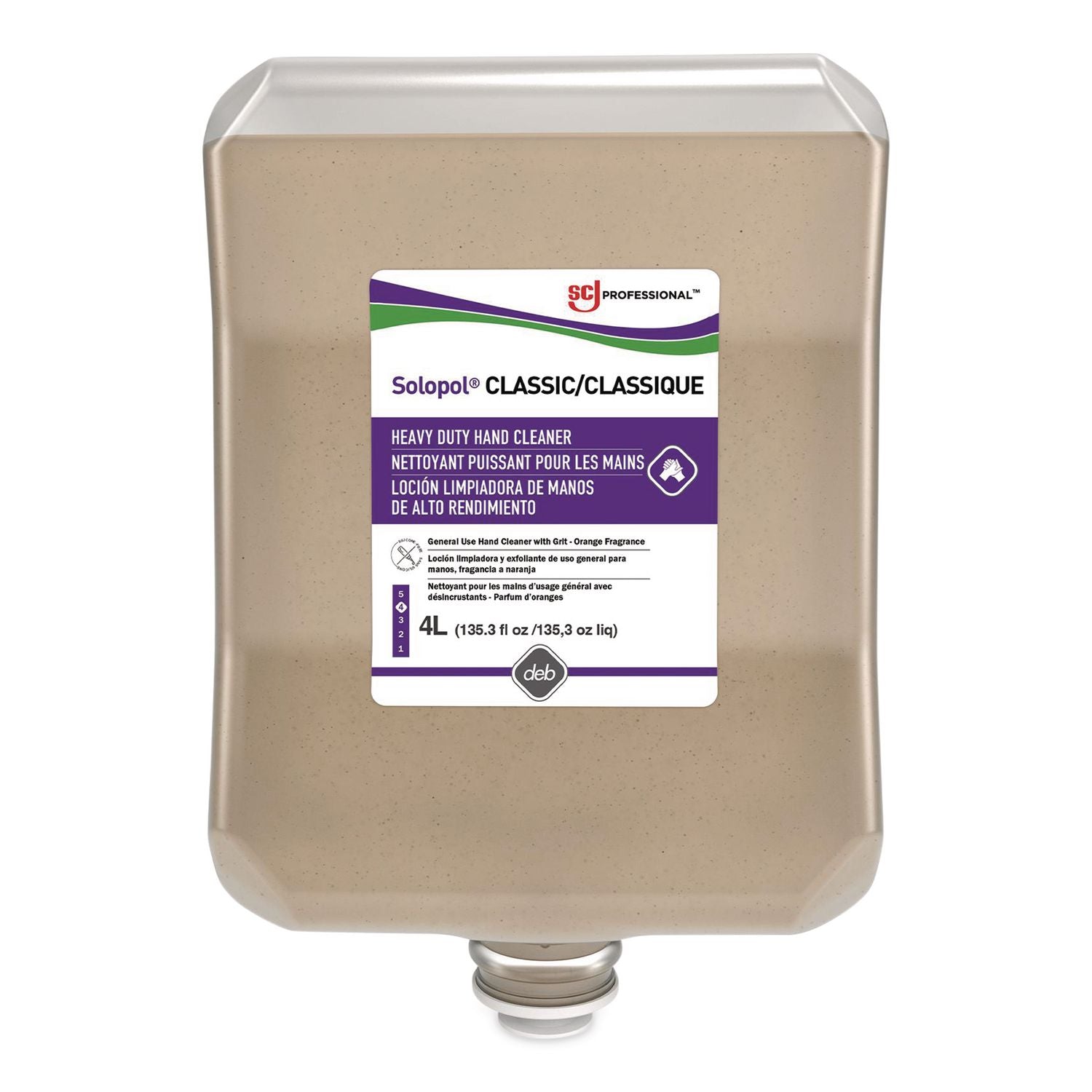 Solopol Classic Heavy Duty Hand Cleaner Refill, Citrus, 4 L Refill, 4/Carton