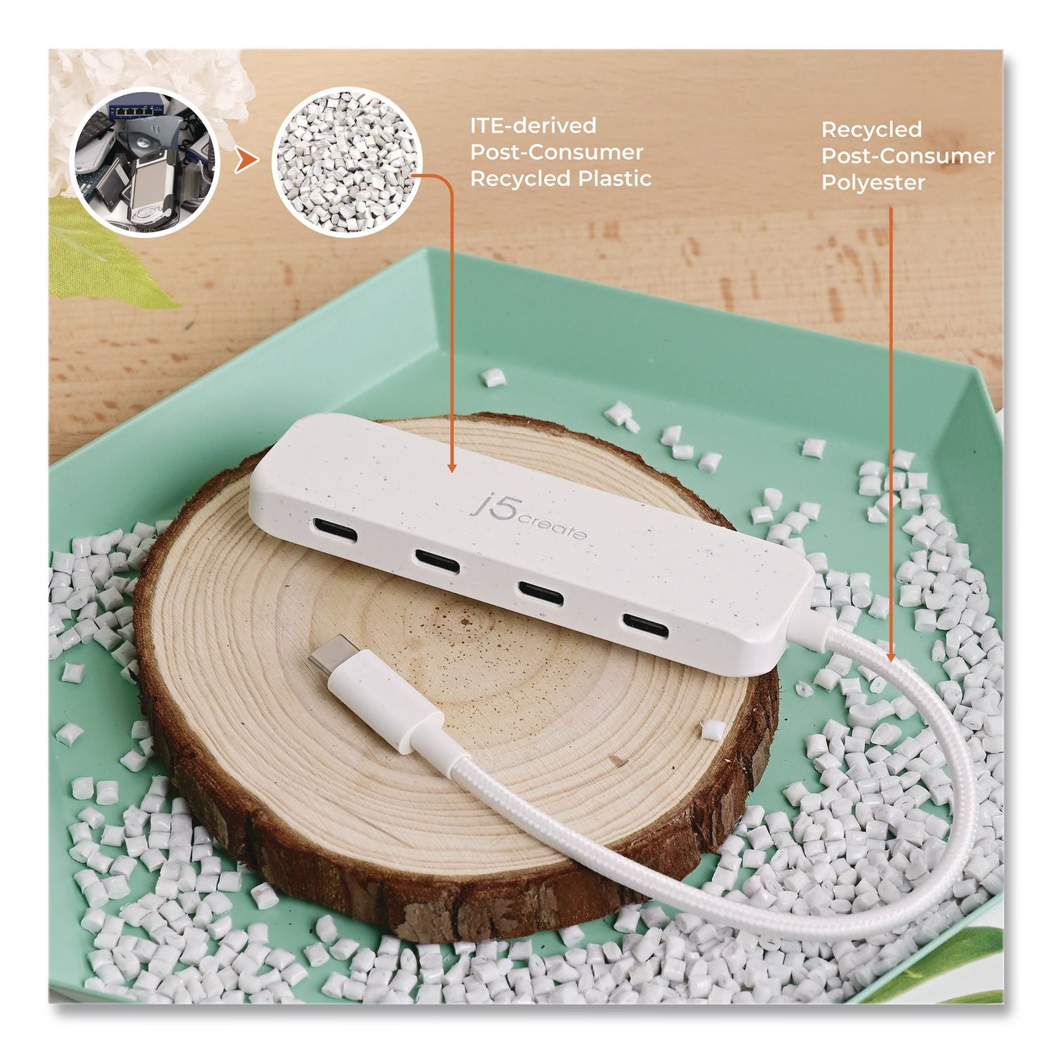 4-Port USB-C Hub, Pure White