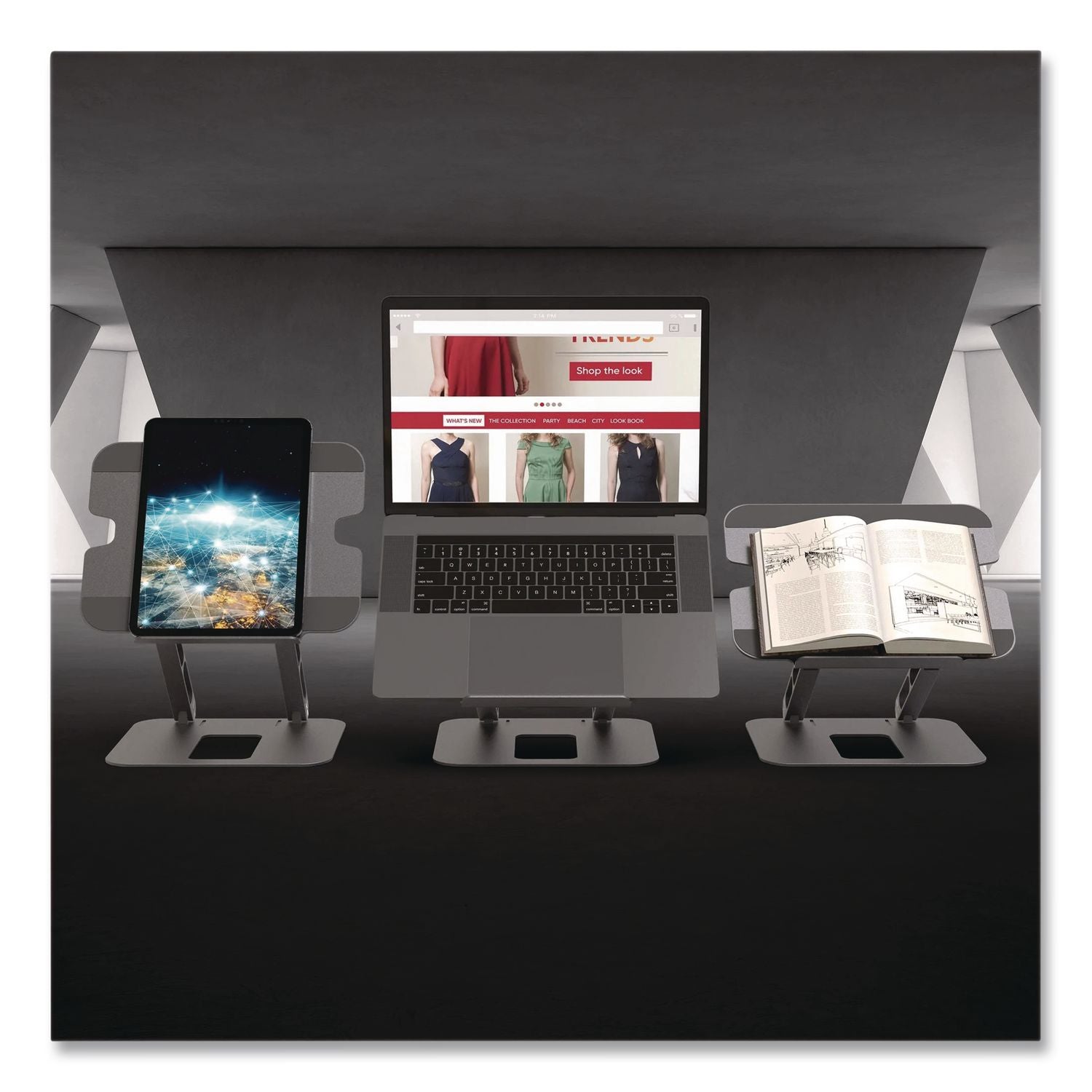 Multi-Angle Laptop Stand, Space Gray/Silver, Supports 9 Lbs