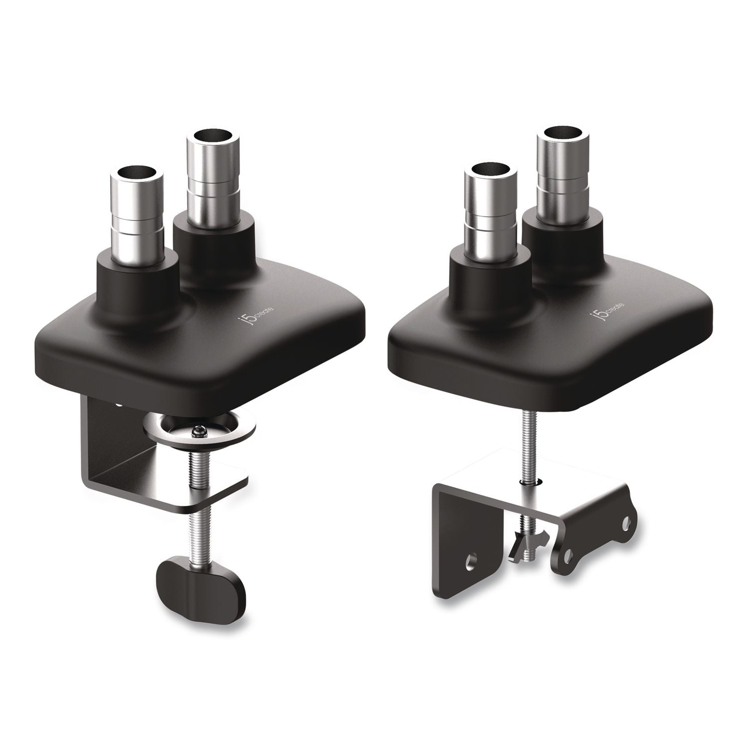Adjustable Dual Monitor Arms For 32" Monitor, 360 Degree Rotation, -45/90 Degree Tilt, +/-90 Deg Pan, Black, Supports 17.6 Lb