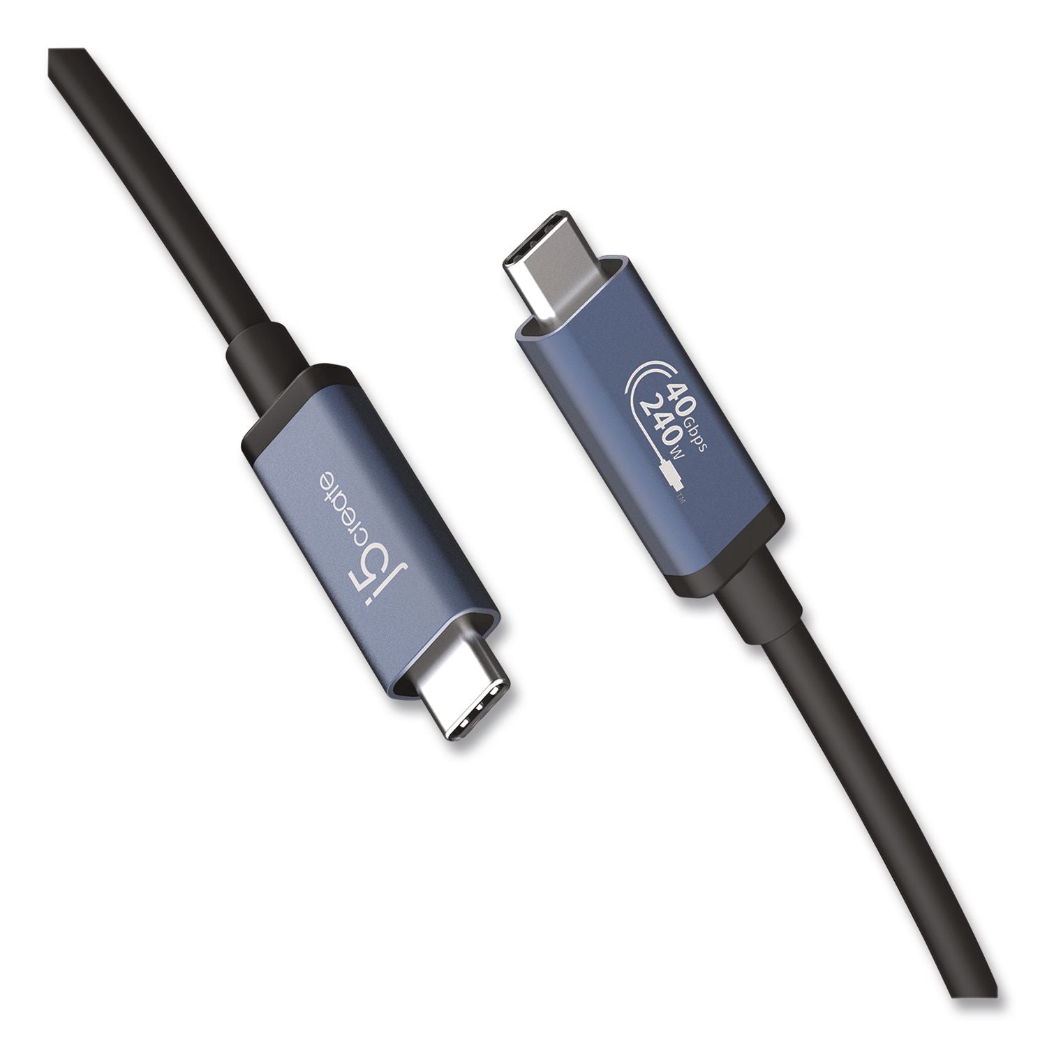 USB-C To USB-C Cable, 2.6 Ft, Black/Space Gray