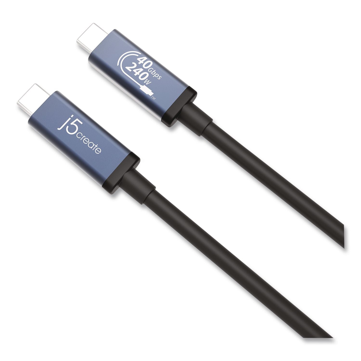 USB-C To USB-C Cable, 2.6 Ft, Black/Space Gray