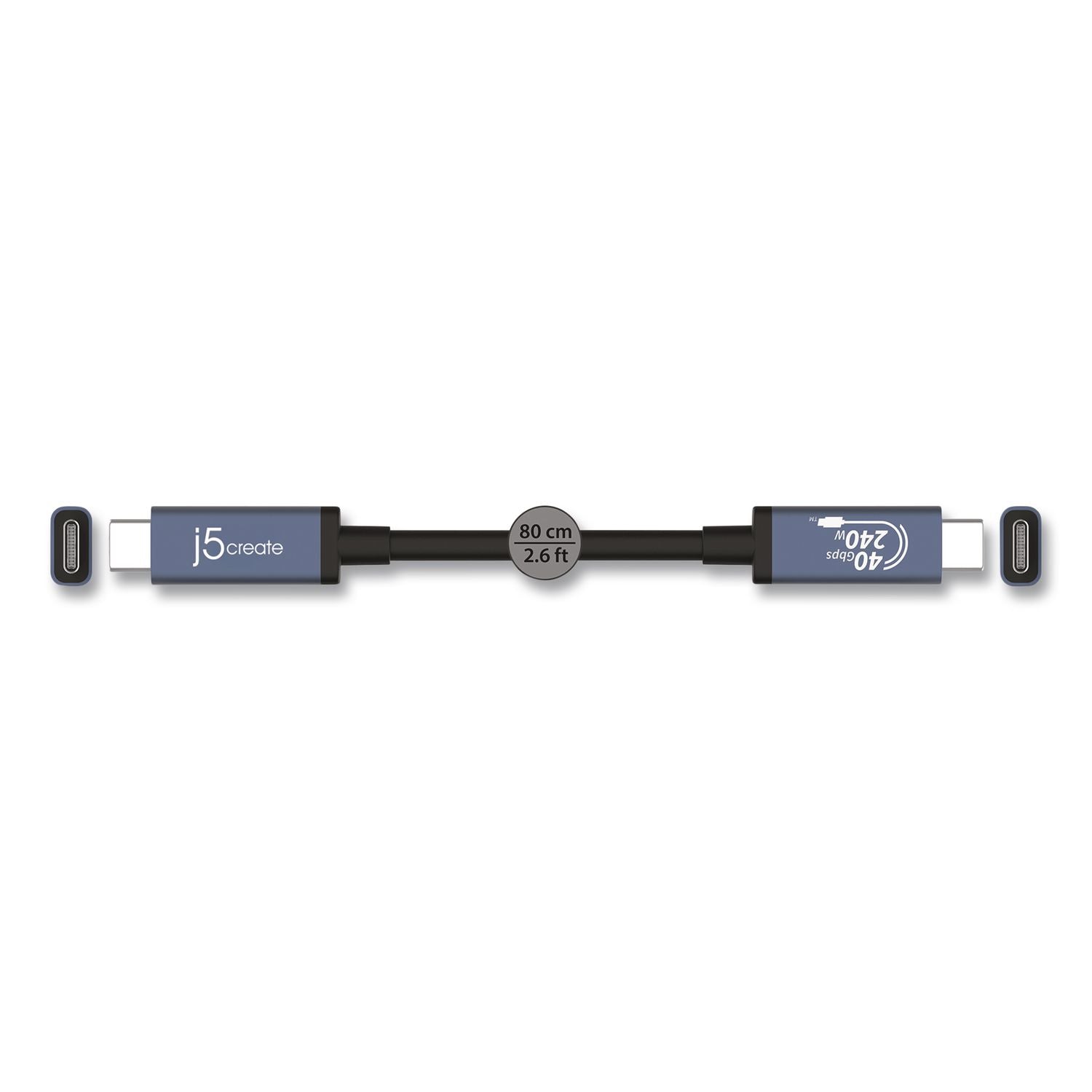 USB-C To USB-C Cable, 2.6 Ft, Black/Space Gray
