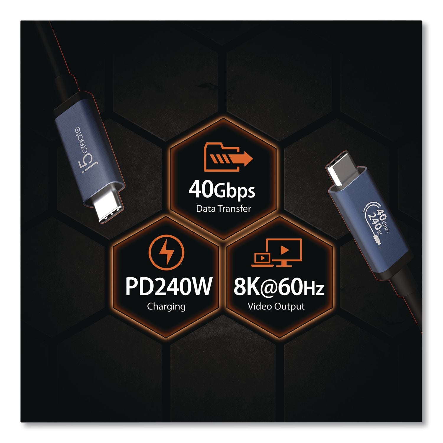 USB-C To USB-C Cable, 2.6 Ft, Black/Space Gray