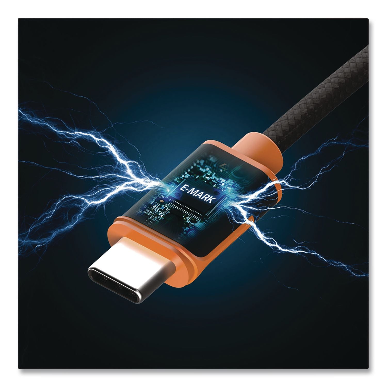 USB-C To USB-C Charging Cable, 5.9 Ft, Black/Orange
