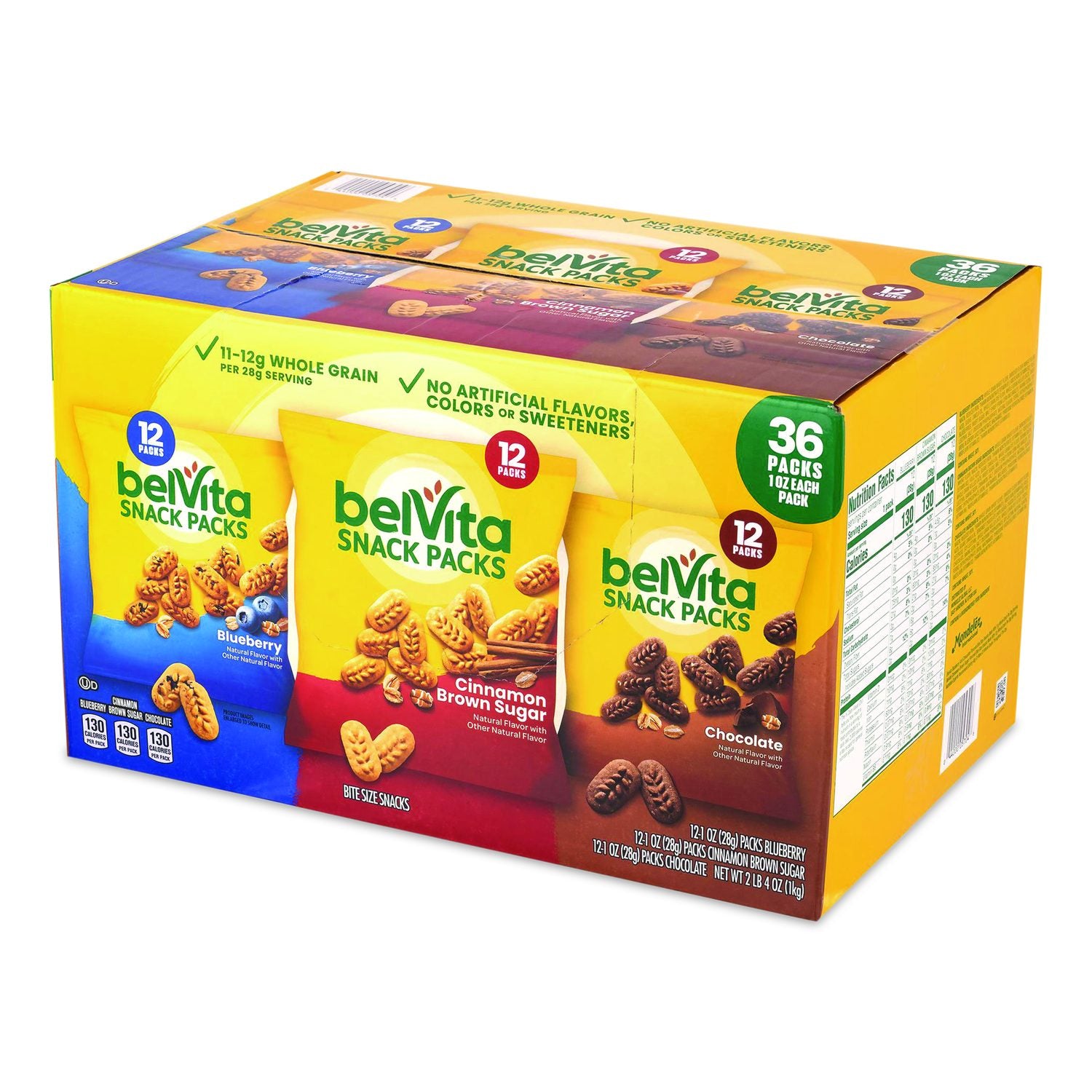 Bites Breakfast Biscuits Variety Pack, Blueberry/Chocolate/Cinnamon Brown Sugar, 1 Oz Pack, 36/Carton
