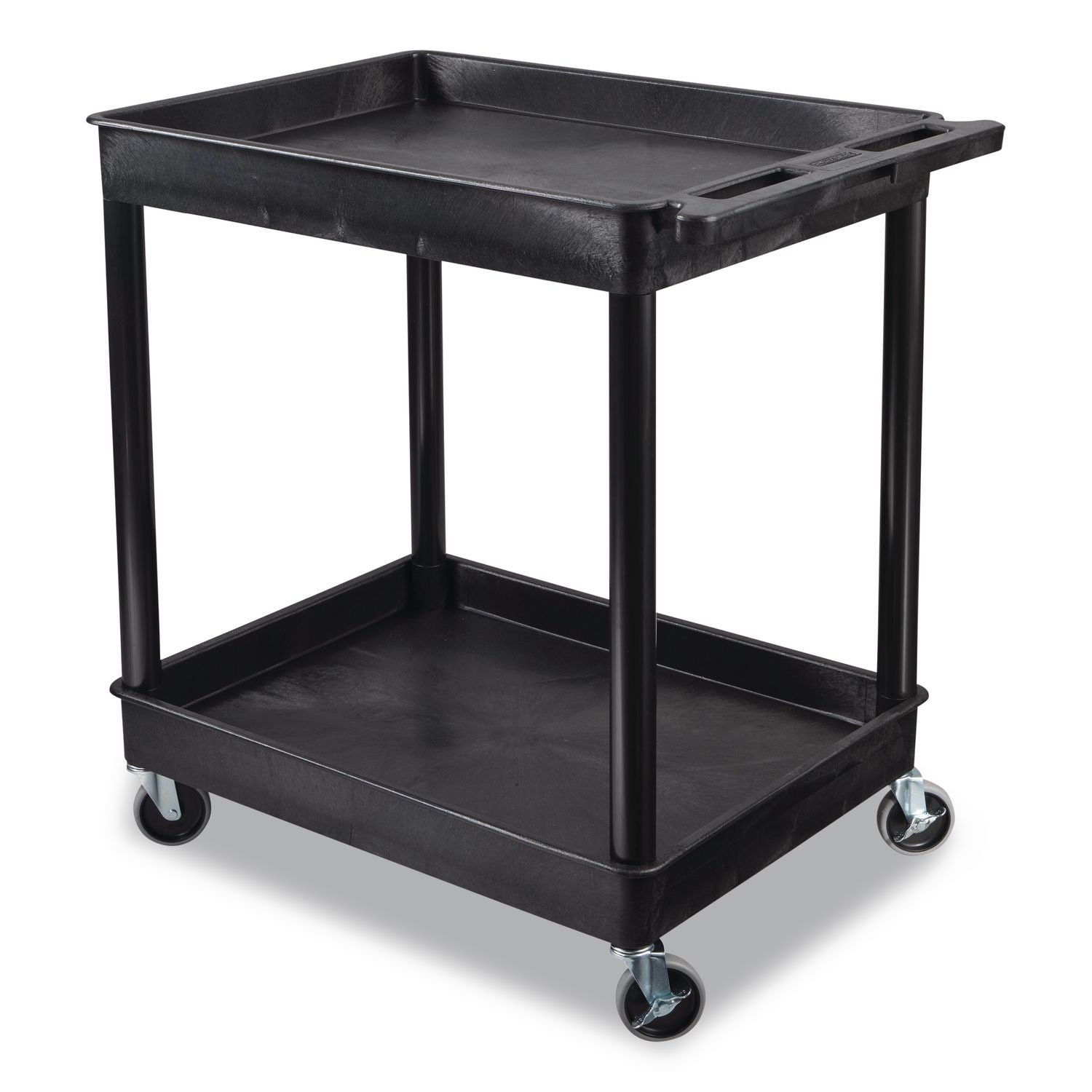ENDURA Two-Shelf Utility Cart, Plastic, 400 Lb Capacity, 32 X 24 X 37.5, Black