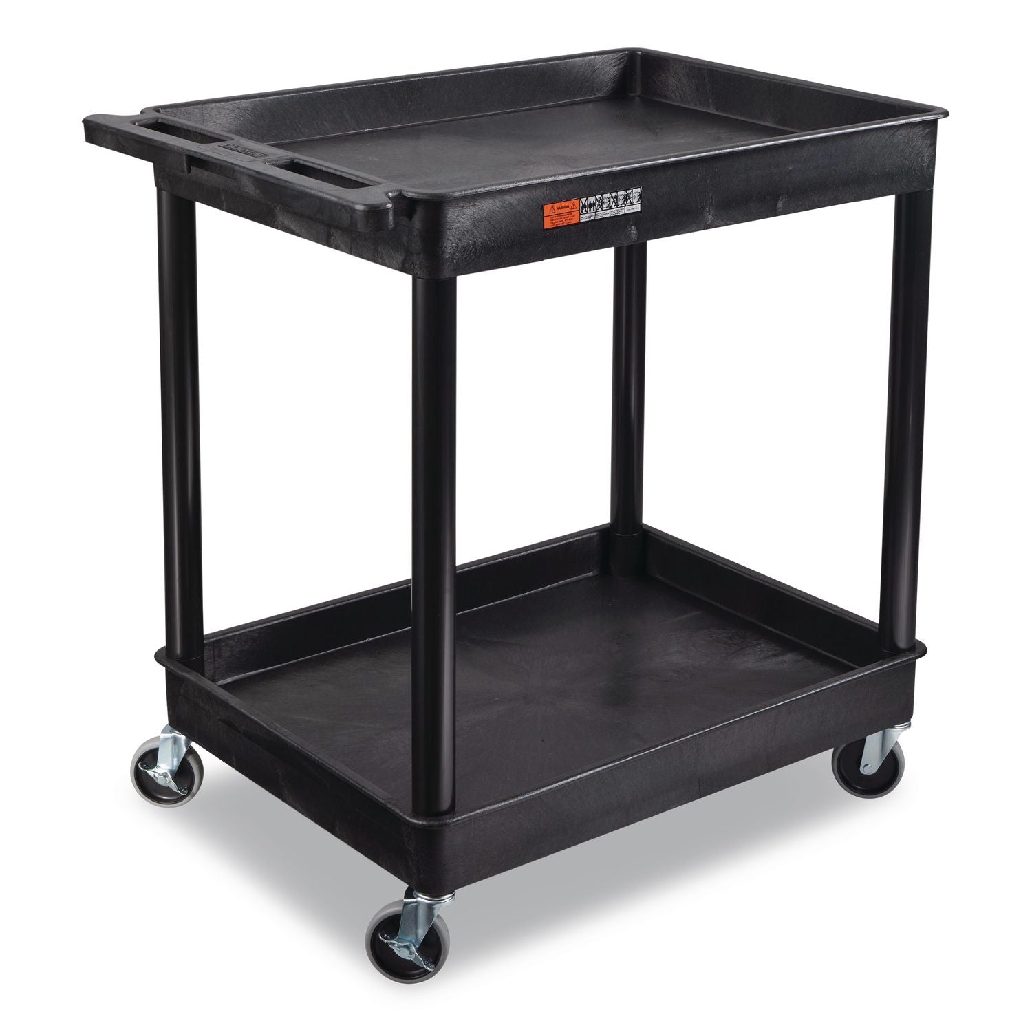 ENDURA Two-Shelf Utility Cart, Plastic, 400 Lb Capacity, 32 X 24 X 37.5, Black