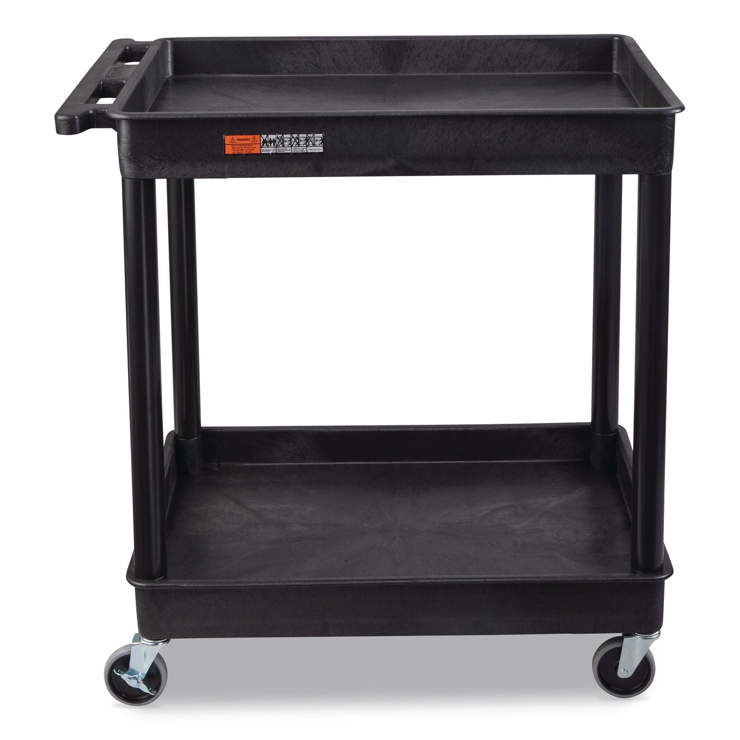 ENDURA Two-Shelf Utility Cart, Plastic, 400 Lb Capacity, 32 X 24 X 37.5, Black