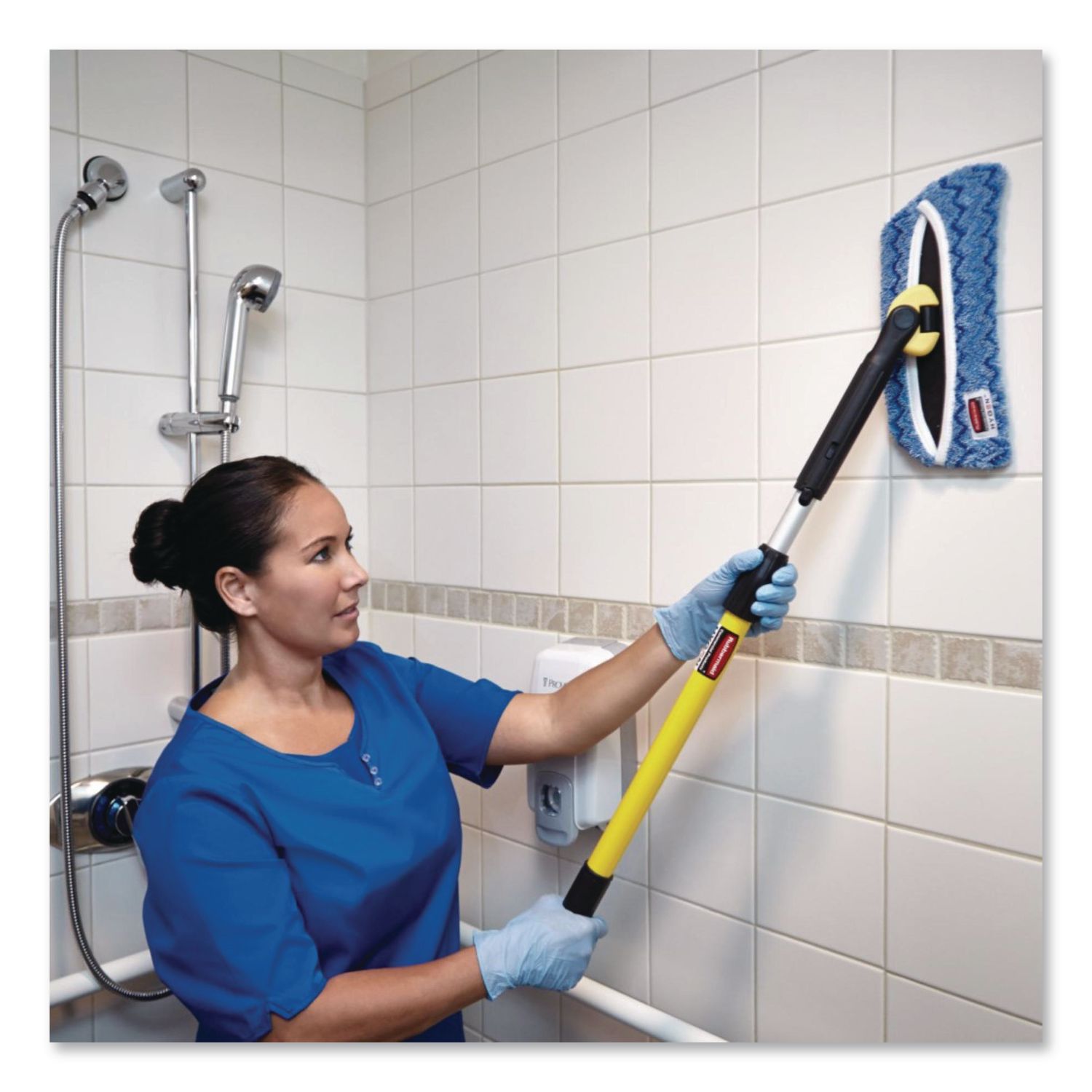 HYGEN MF Flexi Frame Mop Cover, 8 X 8, Blue, 12/Carton