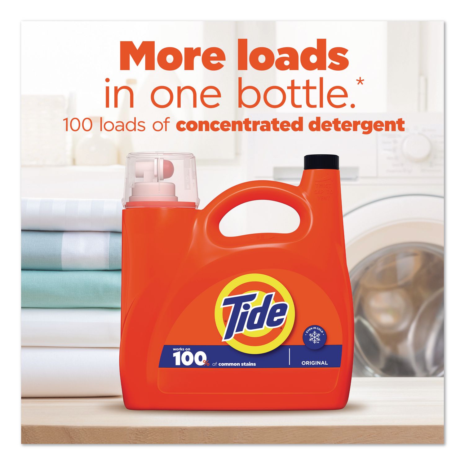 HE Laundry Detergent, Original Scent, 100 Loads, 125 Oz Pump Bottle