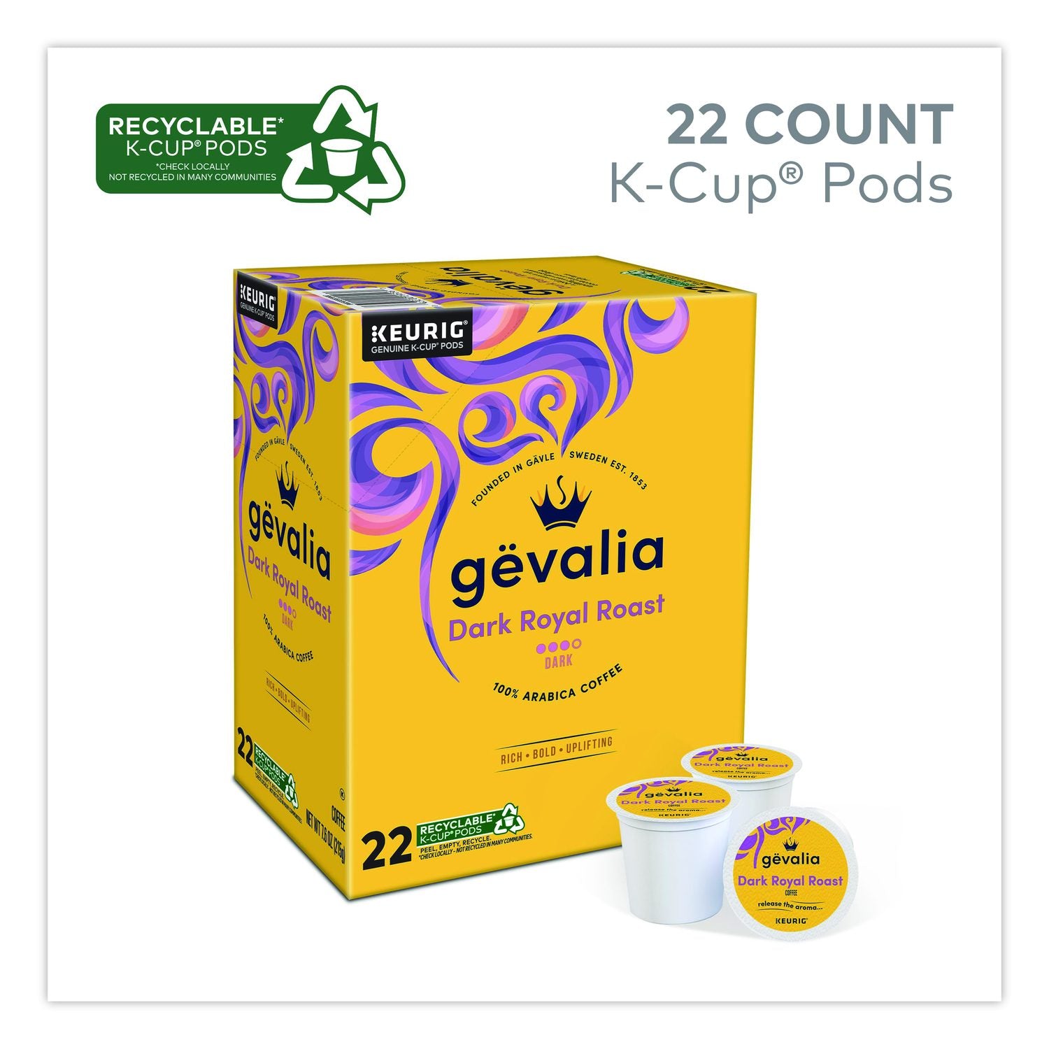 Dark Royal Roast K-Cup Pods, 22/Box