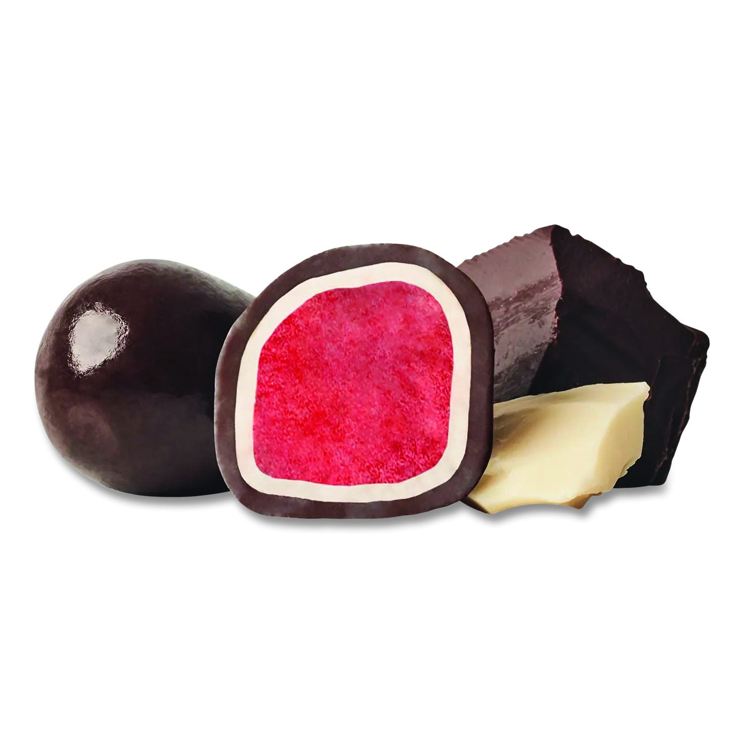 Hyper-Dried Grab And Go Strawberries In White And Dark Chocolate, 1.7 Oz Packet, 12/Carton