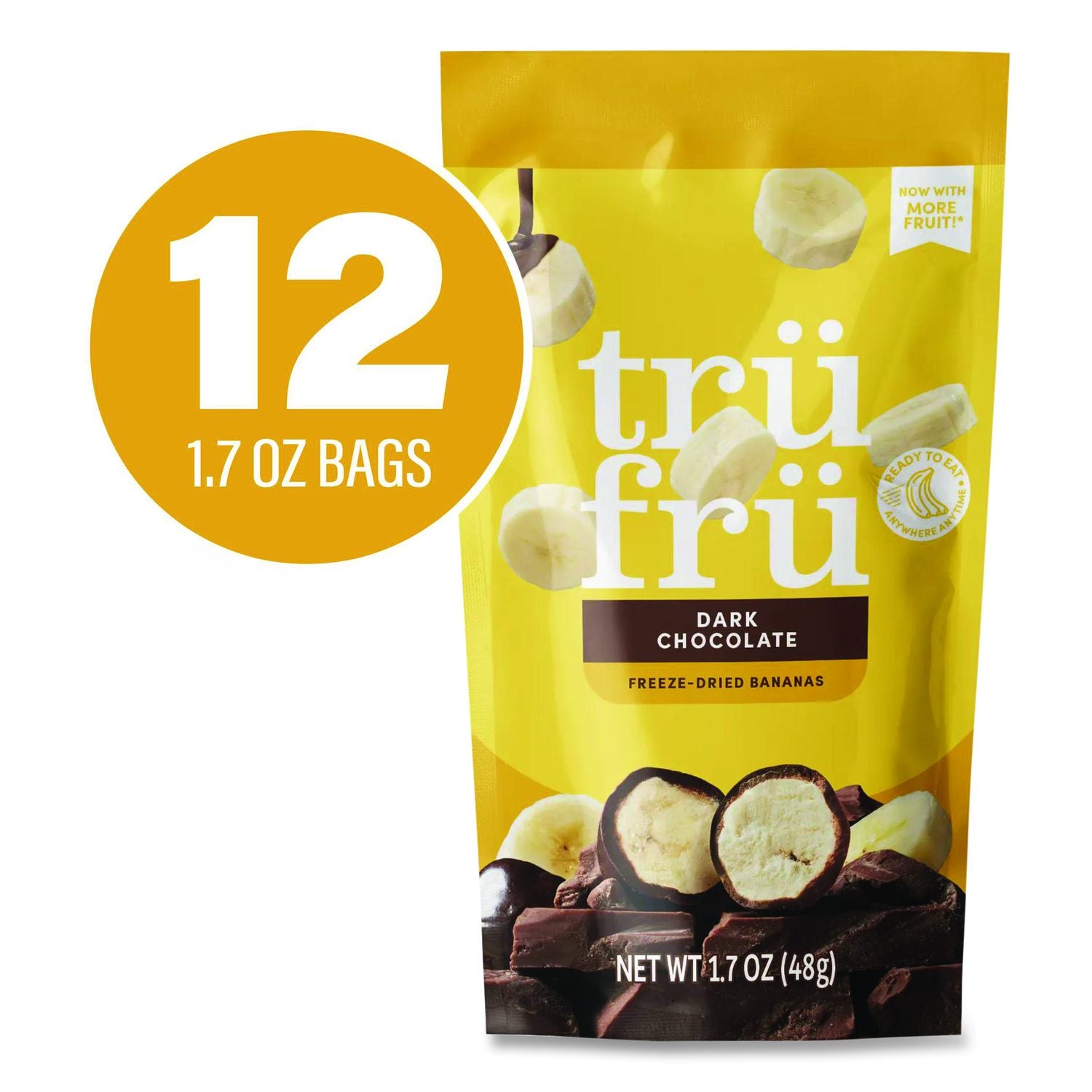 Hyper-Dried Grab And Go Dried Bananas In Dark Chocolate, 1.7 Oz Packet, 12/Carton