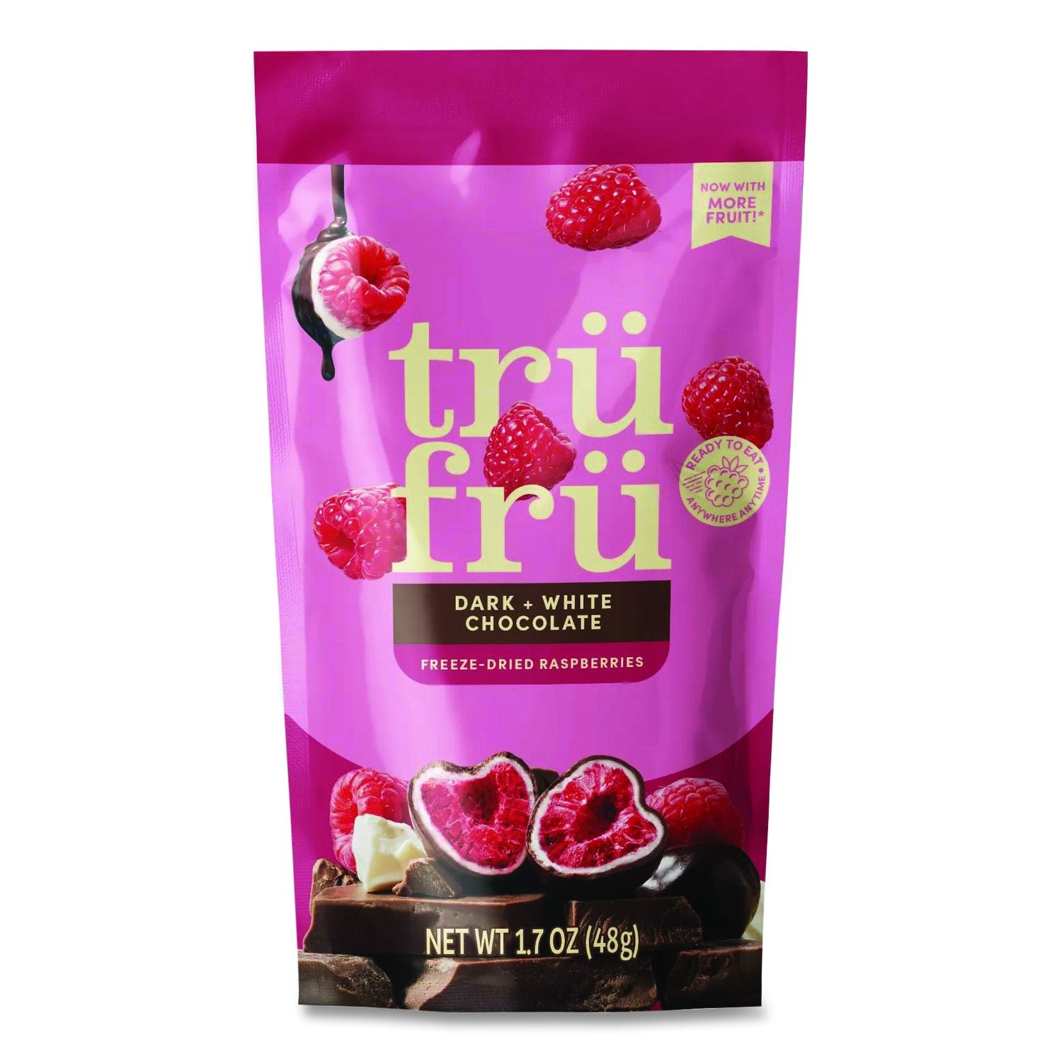Hyper-Dried Grab And Go Raspberries In White And Dark Chocolate, 1.7 Oz Packet, 12/Carton