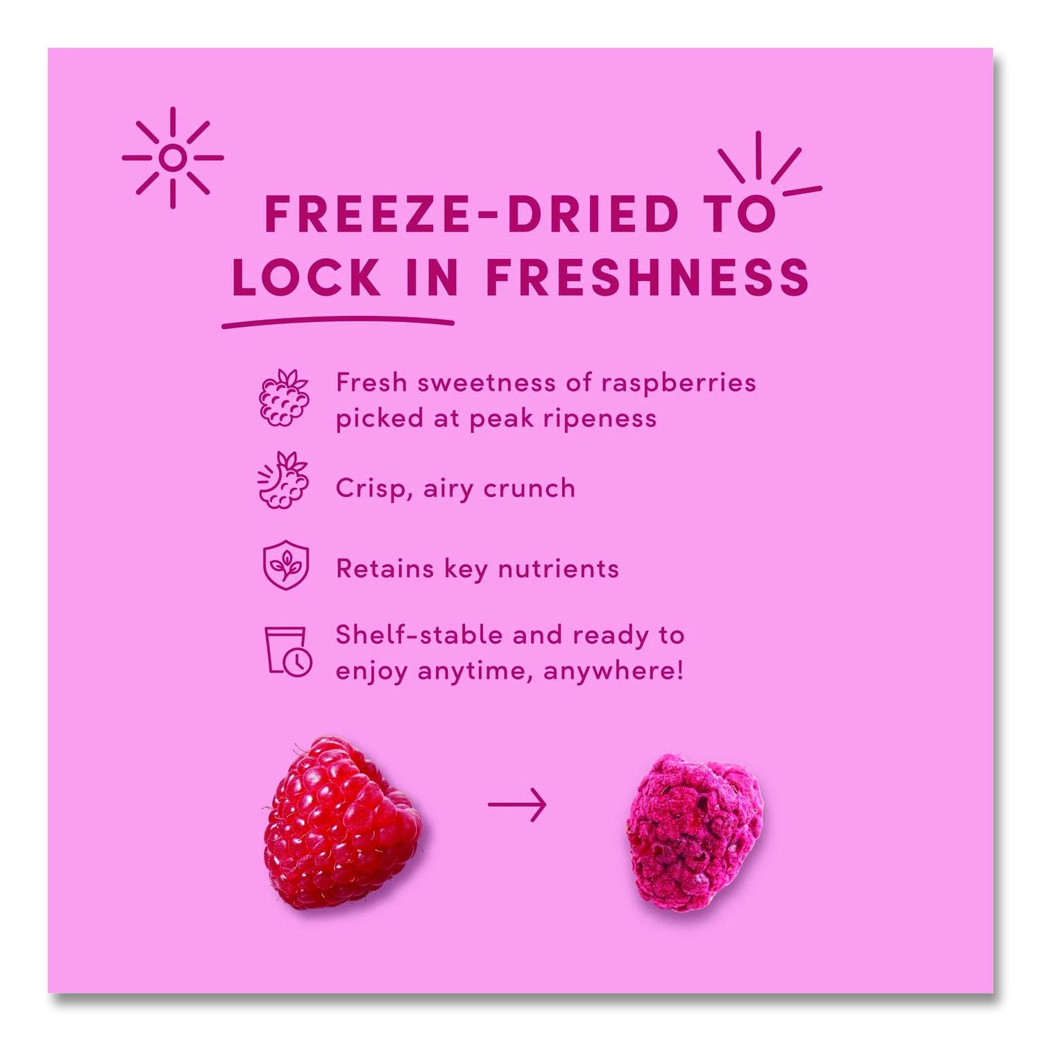 Hyper-Dried Grab And Go Raspberries In White And Dark Chocolate, 1.7 Oz Packet, 12/Carton